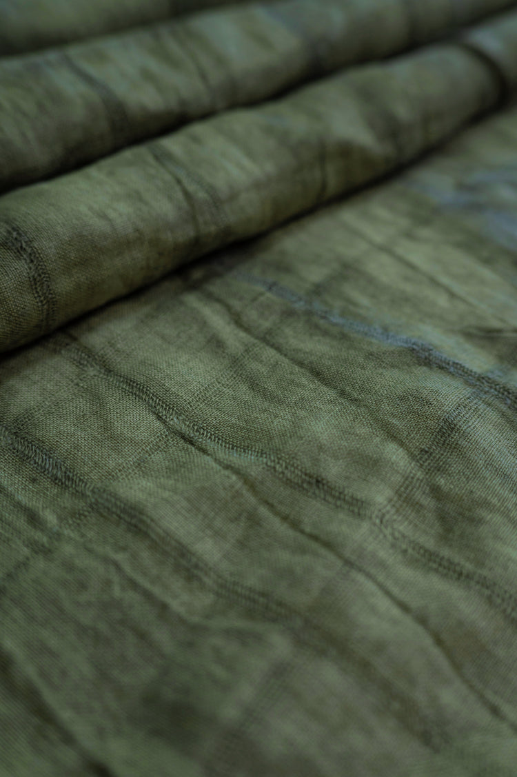 Irregular Checkerboard Linen - Open Weave Stripes - Khaki