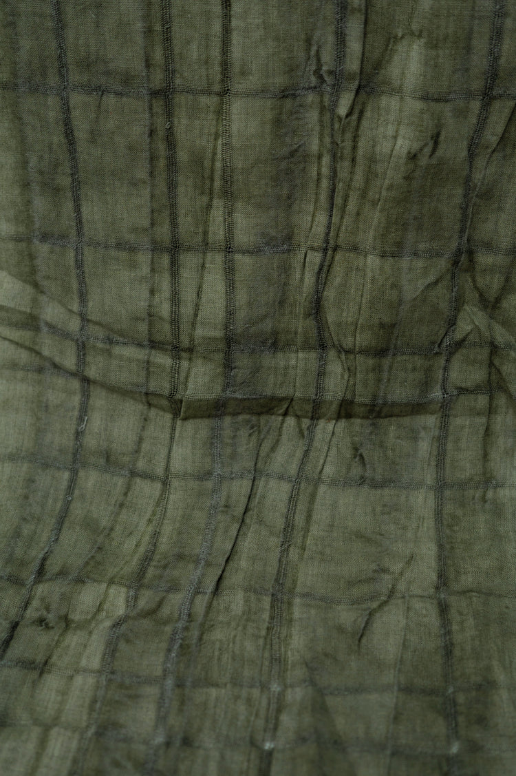 Irregular Checkerboard Linen - Open Weave Stripes - Khaki