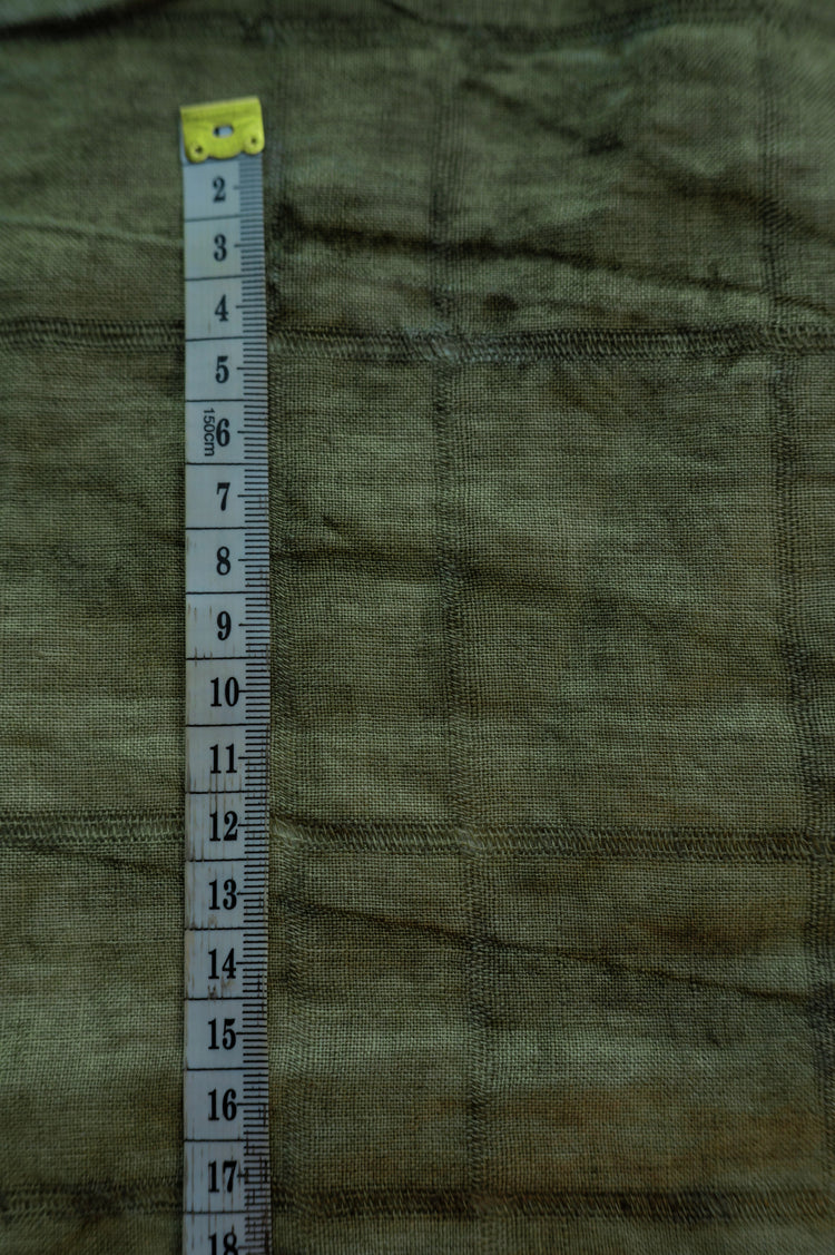 Irregular Checkerboard Linen - Open Weave Stripes - Khaki