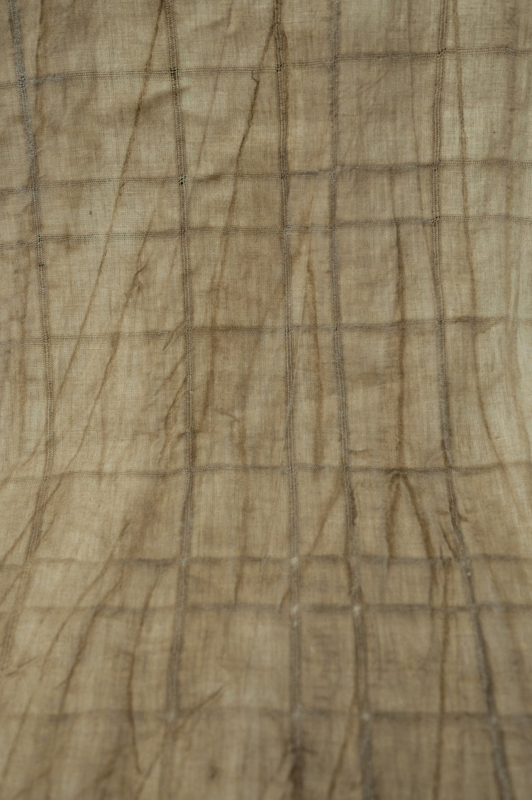 Irregular Checkerboard Linen - Open Weave Stripes - BurlyWood