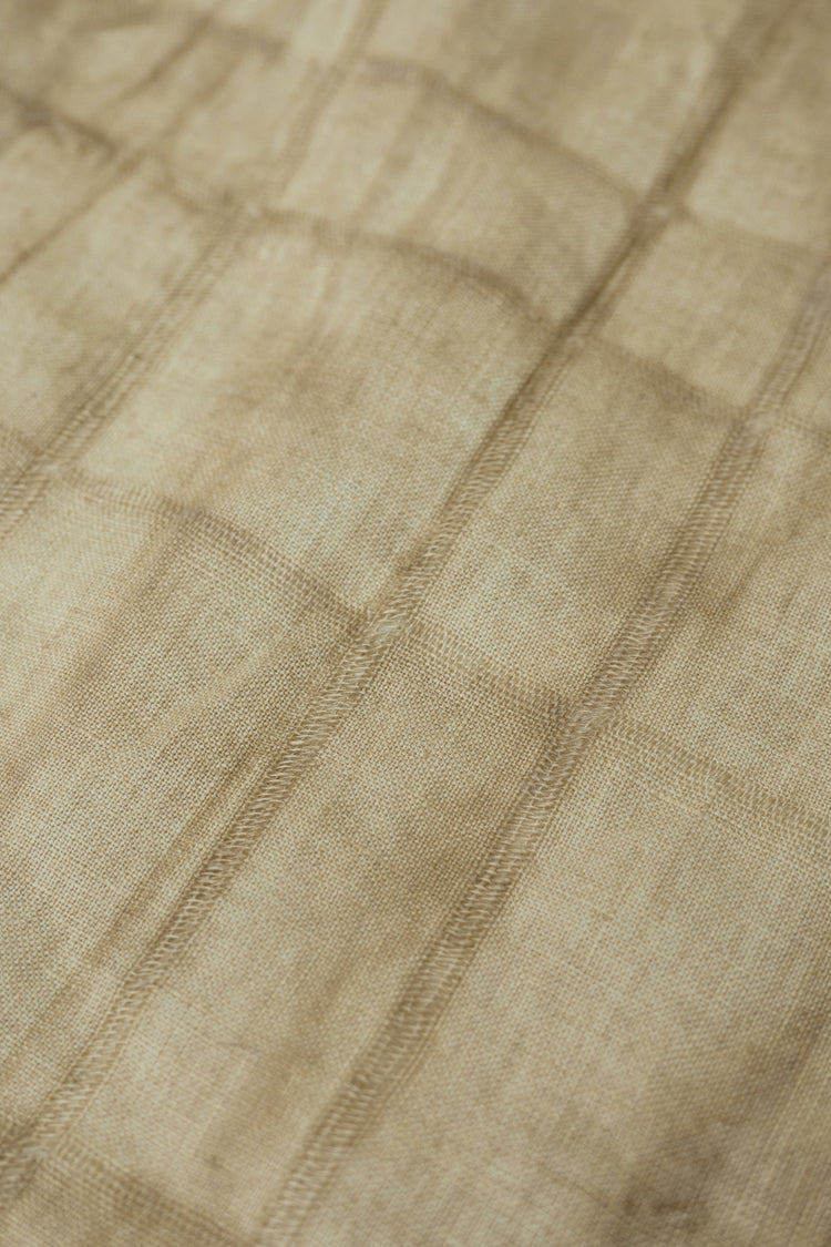 Irregular Checkerboard Linen - Open Weave Stripes - BurlyWood