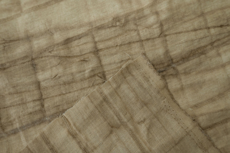 Irregular Checkerboard Linen - Open Weave Stripes - BurlyWood