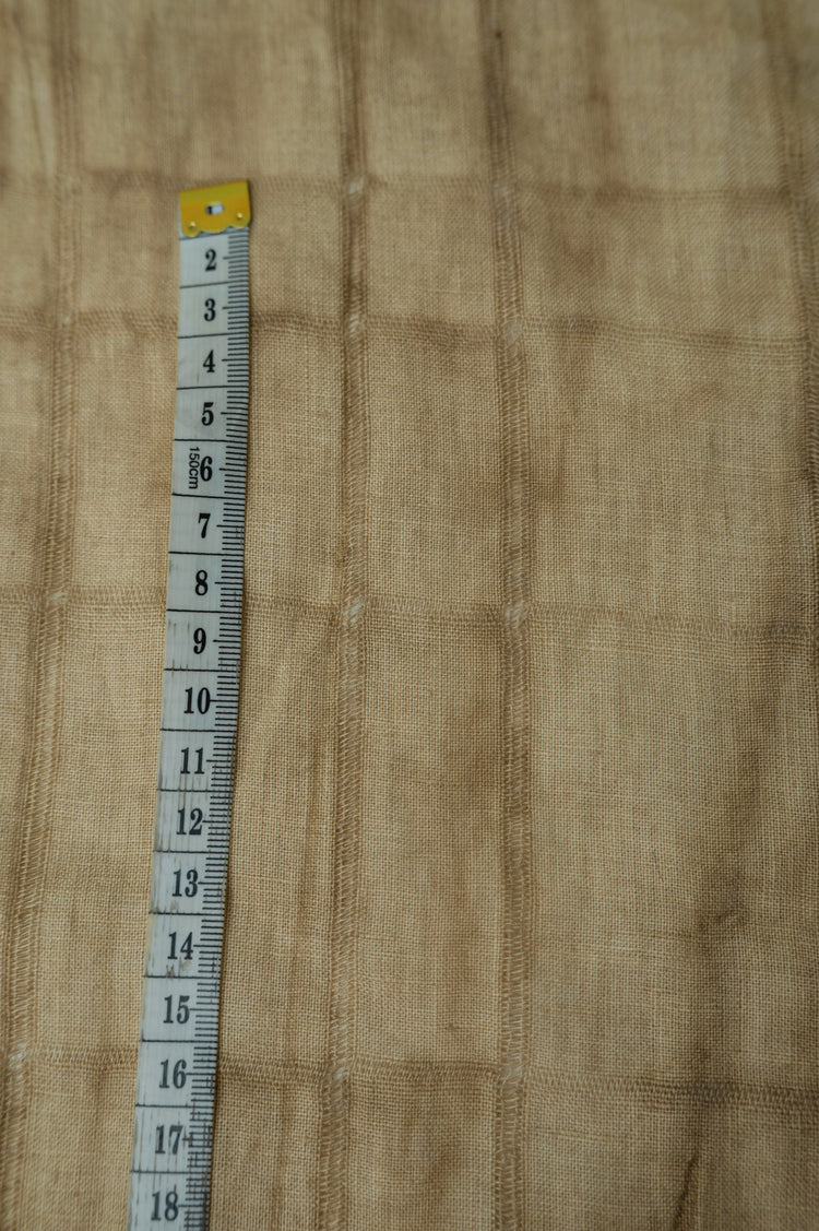 Irregular Checkerboard Linen - Open Weave Stripes - BurlyWood