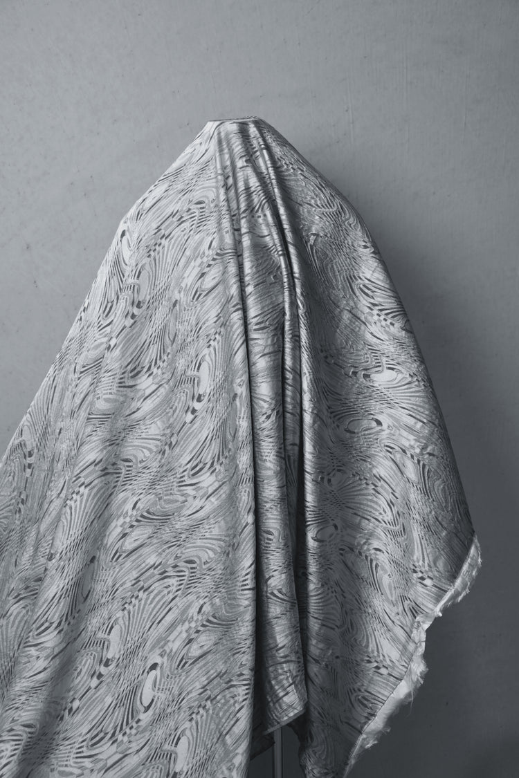 Rain Rivulets on the Window Jacquard - Silver/Slate
