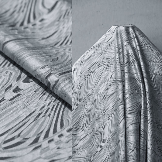 Rain Rivulets on the Window Jacquard - Silver/Slate