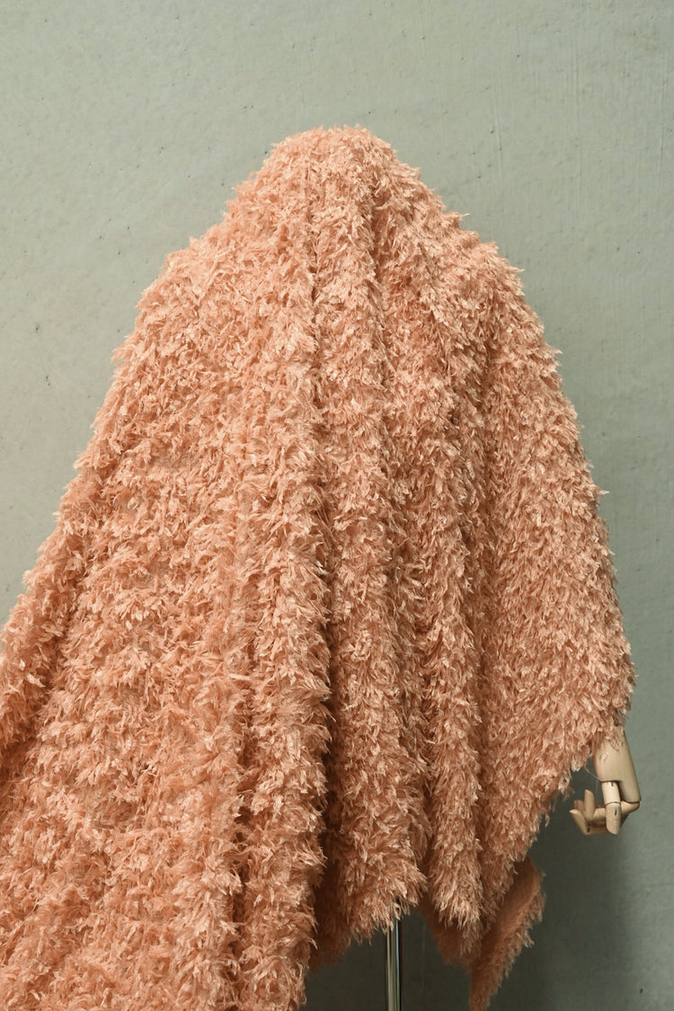 Faux Fur - Cut-Pile Warp Knit - Light Coral