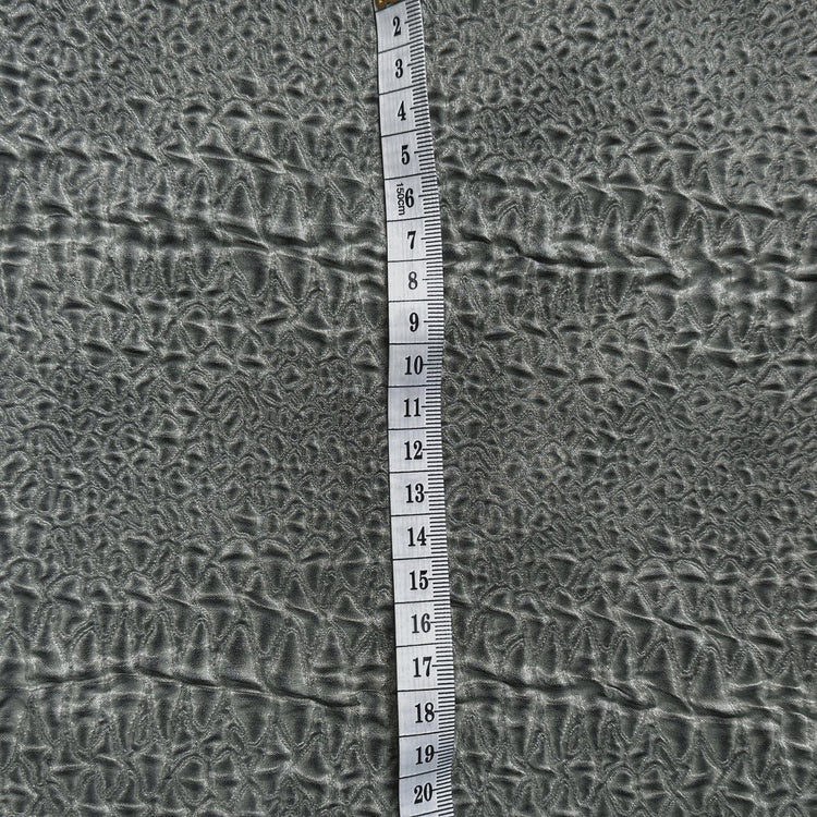 Fine Reptile Scale Stripe Cloque - Dark Khaki
