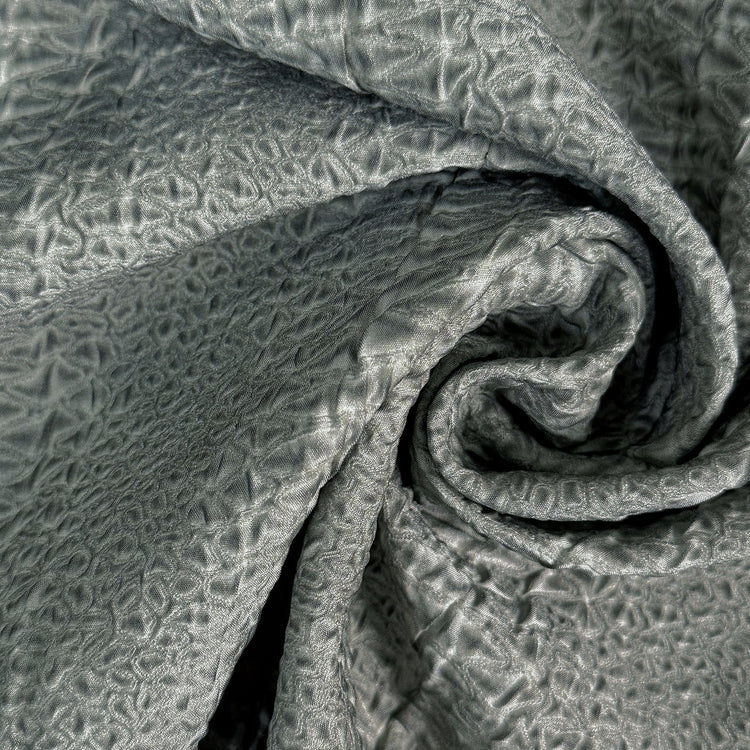 Fine Reptile Scale Stripe Cloque - Dark Khaki
