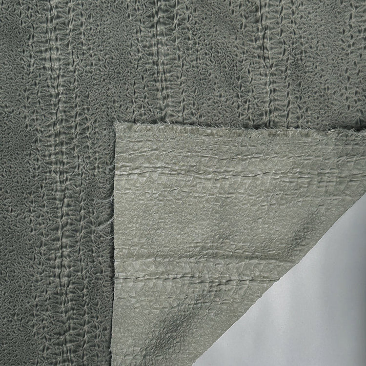 Fine Reptile Scale Stripe Cloque - Dark Khaki