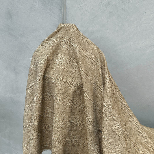 Fine Reptile Scale Stripe Cloqué - Pale Goldenrod