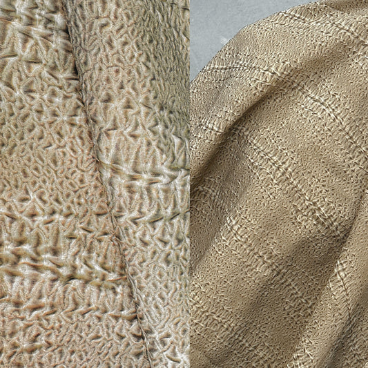 Fine Reptile Scale Stripe Cloqué - Pale Goldenrod