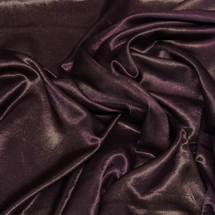 Crushed/Stone Washed Satin - Maroon