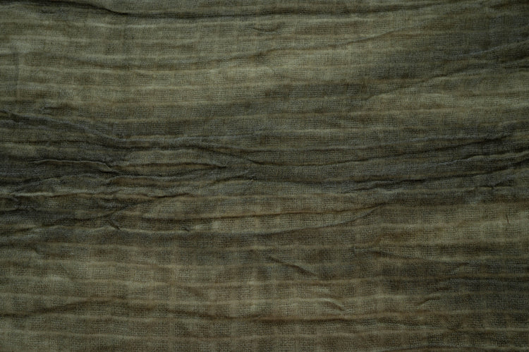 Irregular Basket Weave Linen Check - Two Tone - Khaki