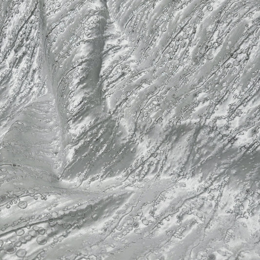 Abstract Kelp Forest & Air Bubble Brocade - White/Silver