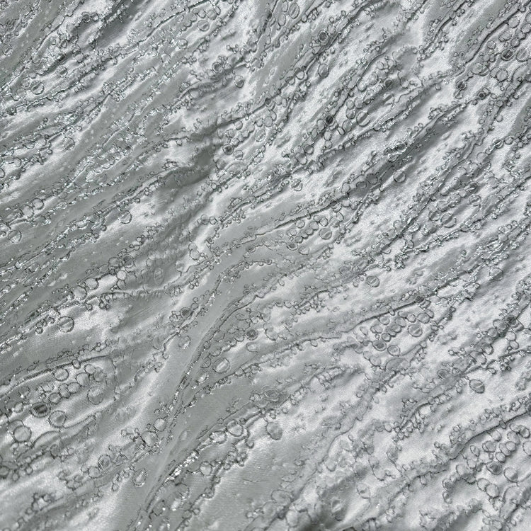 Abstract Kelp Forest & Air Bubble Brocade - White/Silver