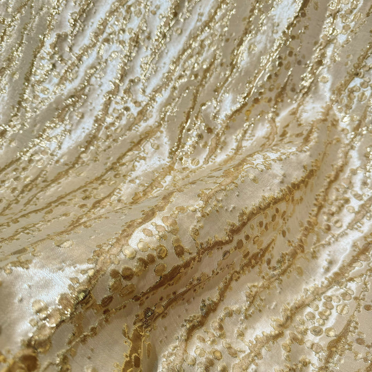Abstract Kelp Forest & Air Bubble Brocade - Wheat/Gold Metallic