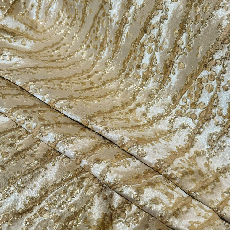 Abstract Kelp Forest & Air Bubble Brocade - Wheat/Gold Metallic