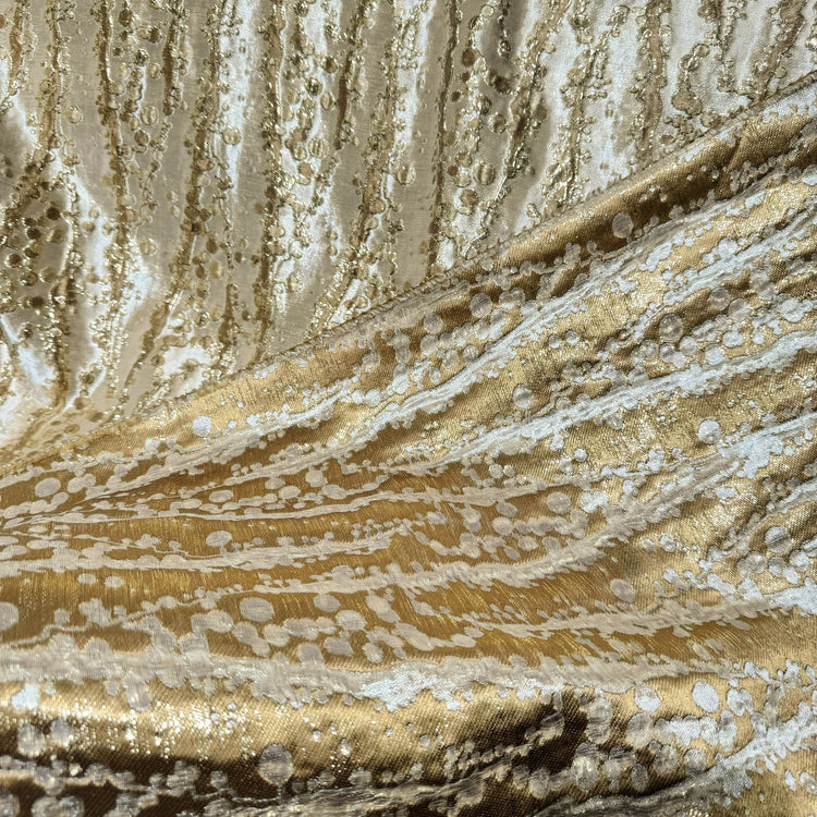 Abstract Kelp Forest & Air Bubble Brocade - Wheat/Gold Metallic