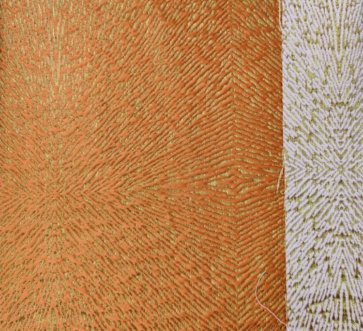 Frosted Glass Damask - White Smoke/Coral/Dark Goldenrod