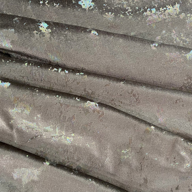 Abstract Holographic Splatter Velour - Grey
