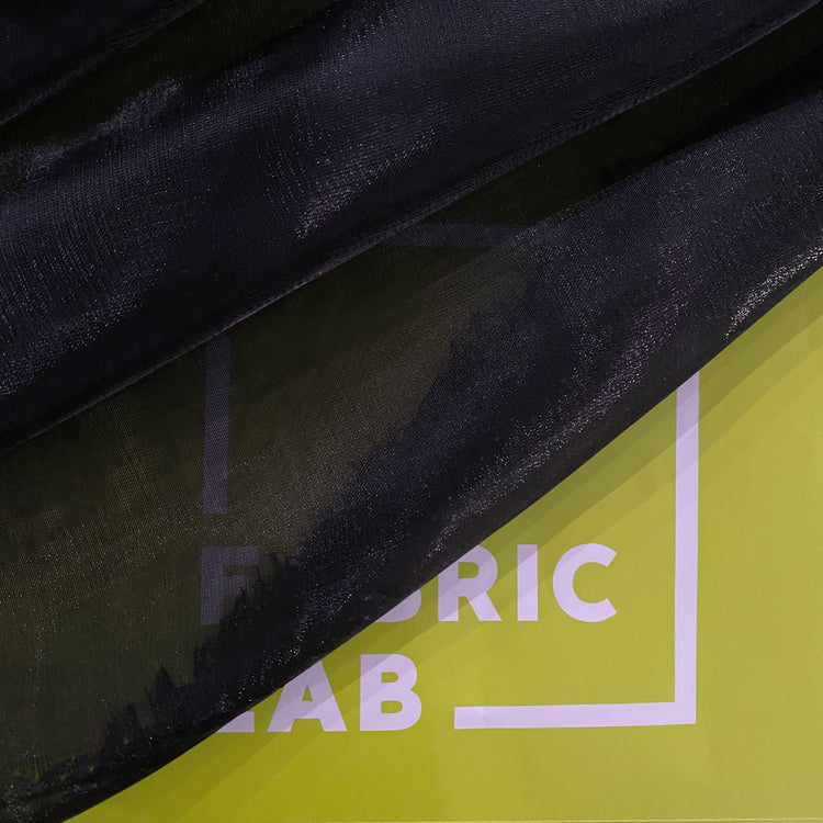 Liquid Shimmer Organza - Metallic Warp - Black