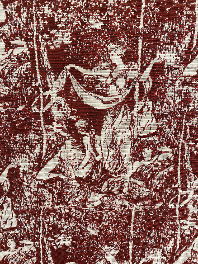 Baroque Garden Poly/Cotton Jacquard - Dark Red