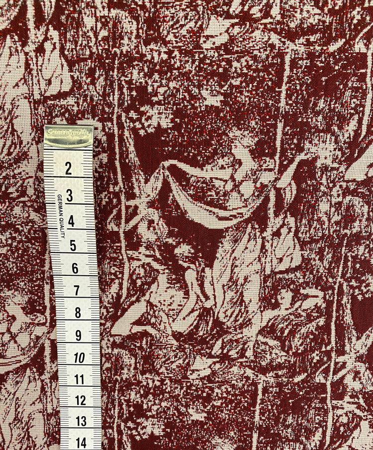 Baroque Garden Poly/Cotton Jacquard - Dark Red