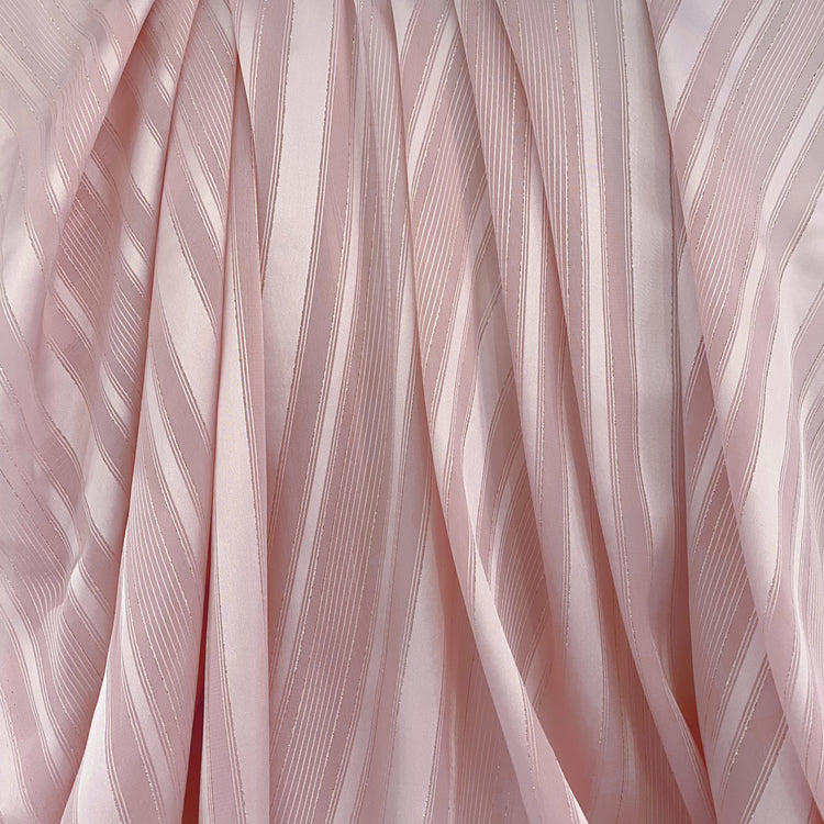 Sheer Stripe Lurex Chiffon - Pink