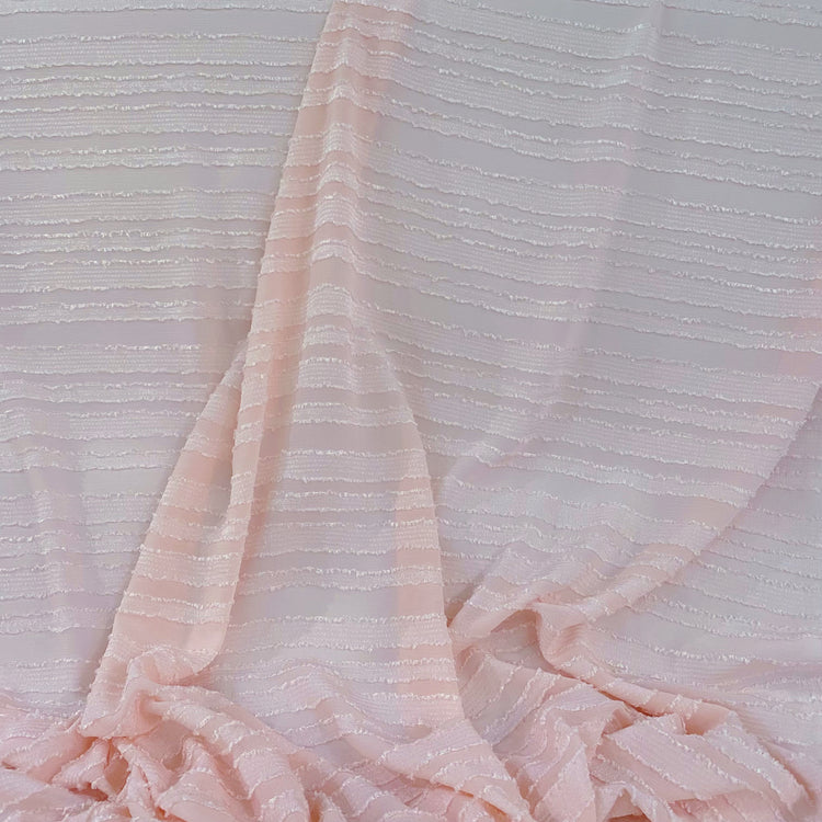 Flange Striped Sheer Crepon - Light Pink