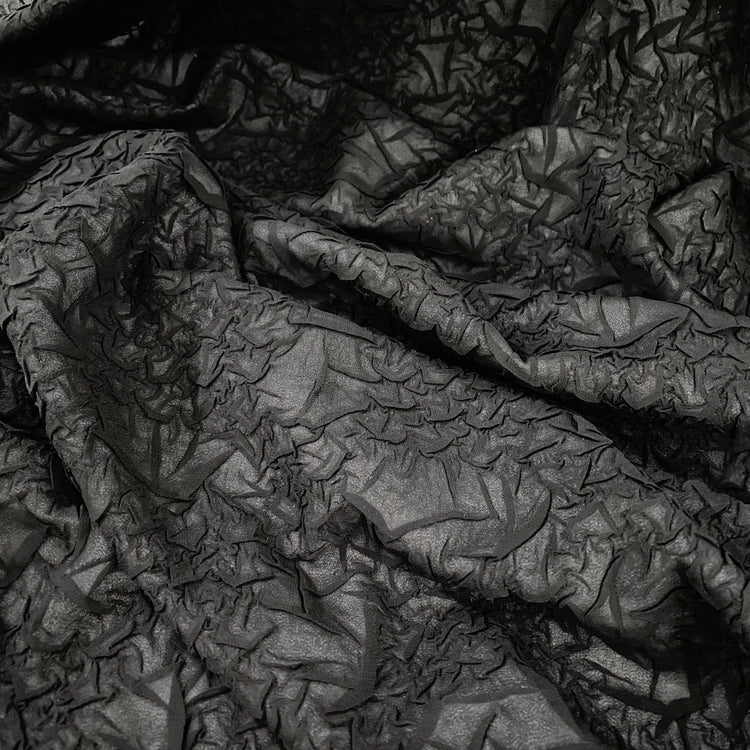 Bonded Crush Creased Chiffon - Black