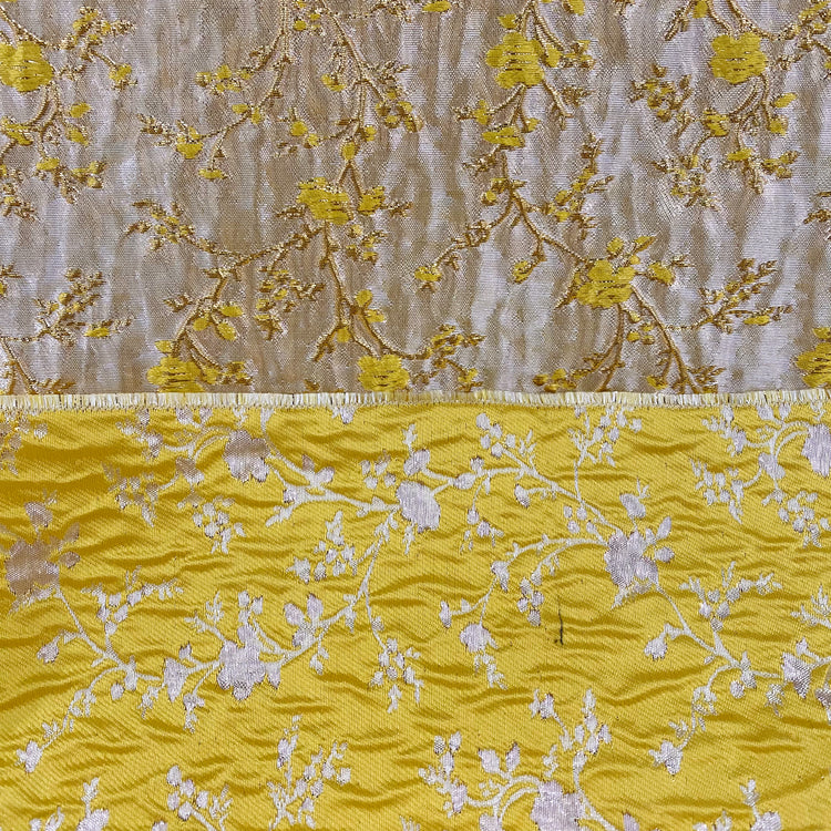 Floral Blossom Brocade - Metallic - Gold/Lemon Yellow