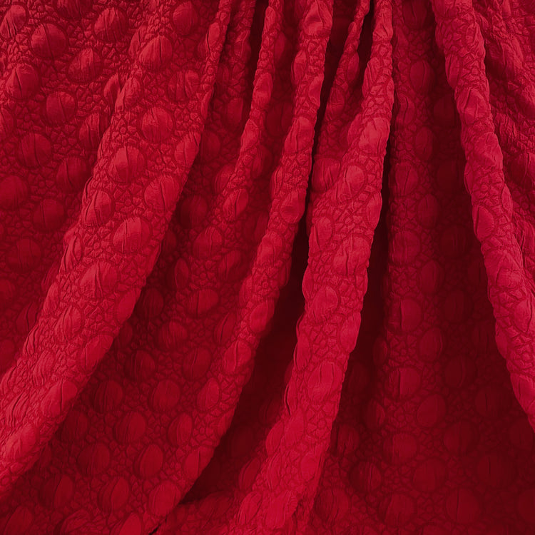 Stretch Bubble-Wrap Double Weave - Crimson