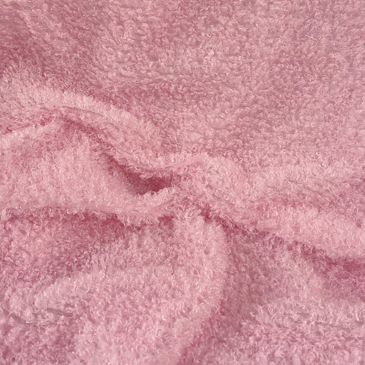 Curled Pile Weft-Knit - Light Pink