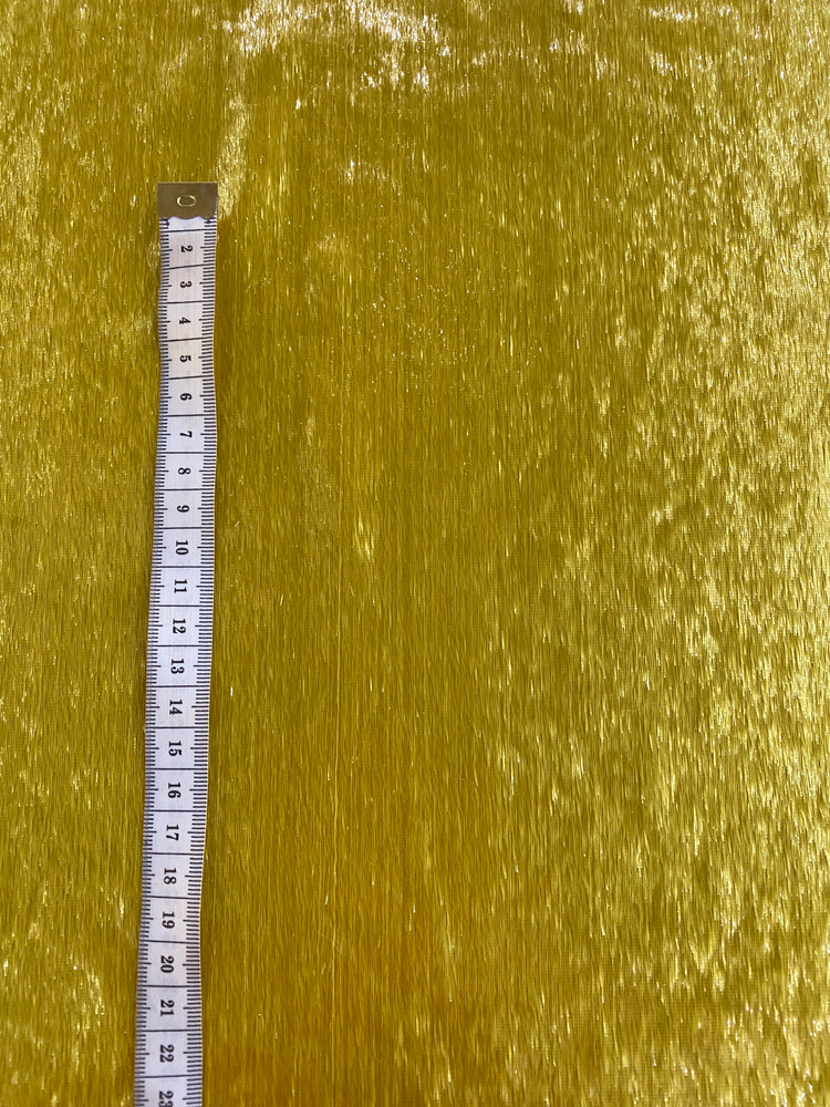 Brushed Metallic Long-pile Velvet - Gold