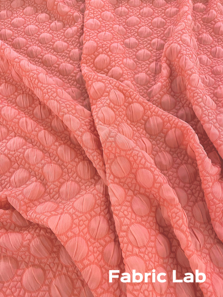 Stretch Bubble-Wrap Double Weave - Pink