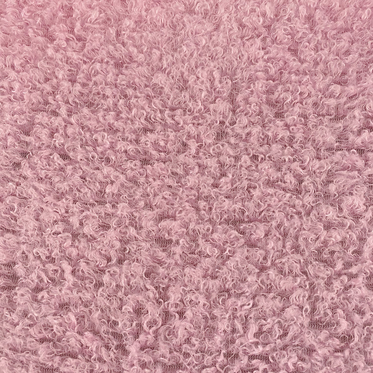 Curled Pile Weft-Knit - Light Pink