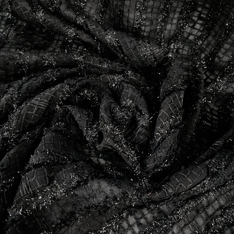 Woven Chiffon Appliqué - Black/Metallic