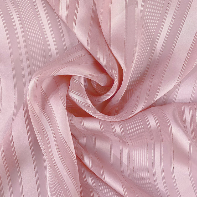 Sheer Stripe Lurex Chiffon - Pink