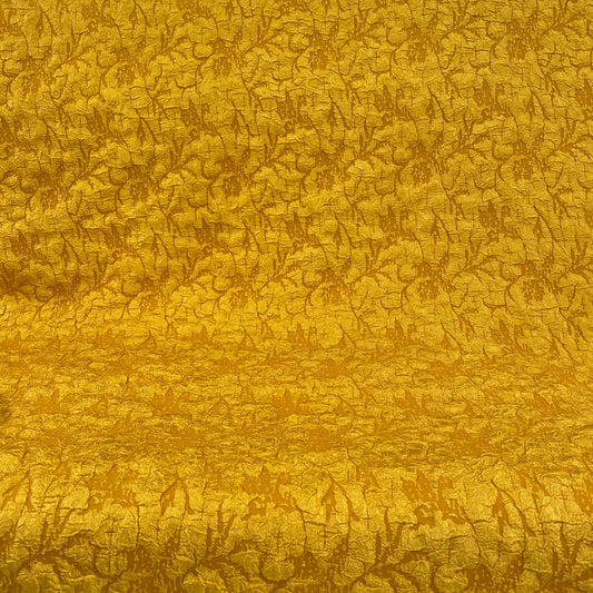Crinkle Textured Cloqué - Warm Gold