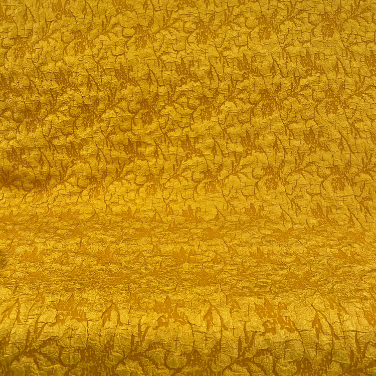 Crinkle Textured Cloqué - Warm Gold