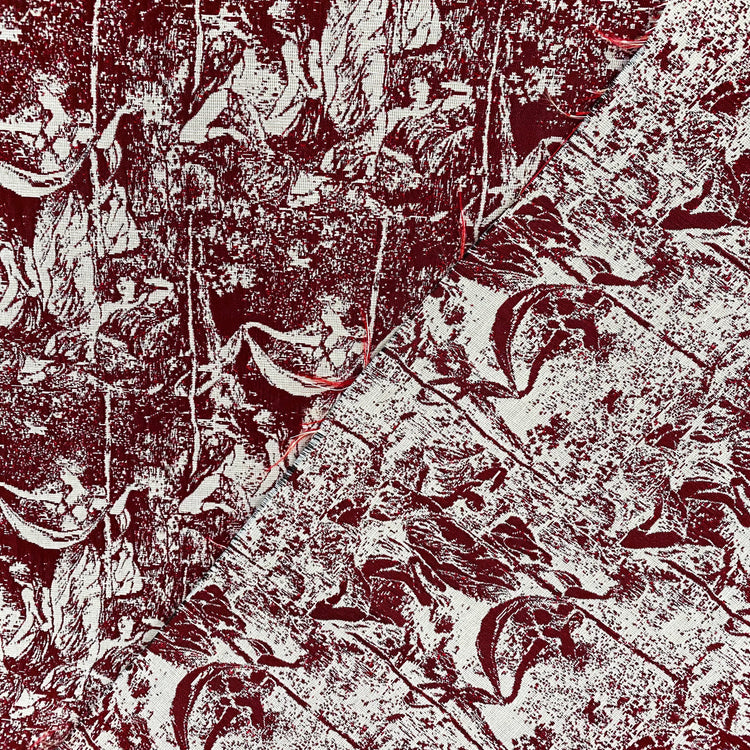 Baroque Garden Poly/Cotton Jacquard - Dark Red