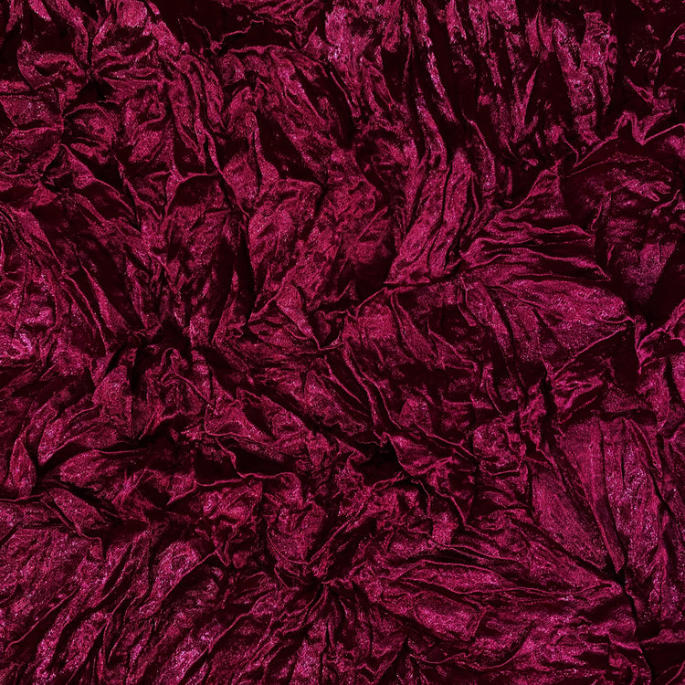 Crushed Shibori Plisse Satin - Crimson Red