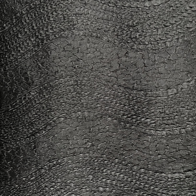 Bonded Satin - Crinkle Waves - Black