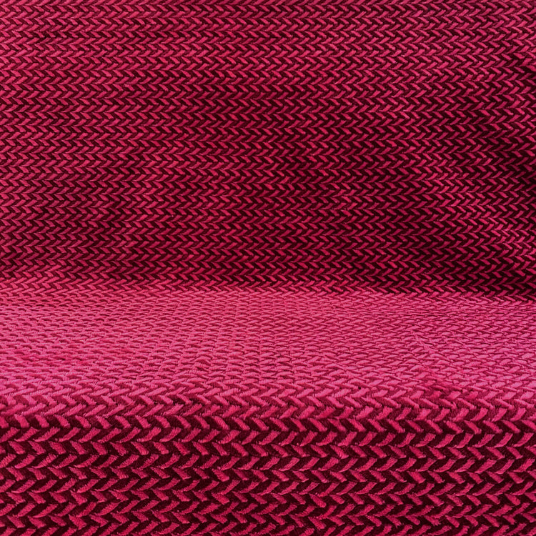Chevron Faux Fur - Deep Pink/Brick Red