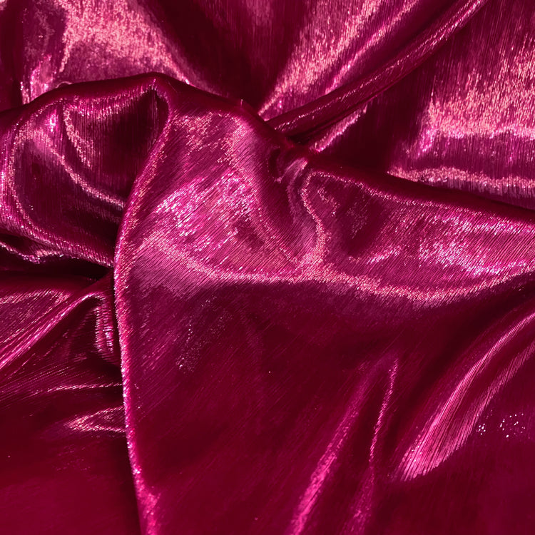 Brushed Metallic Long-pile Velvet - Deep Pink