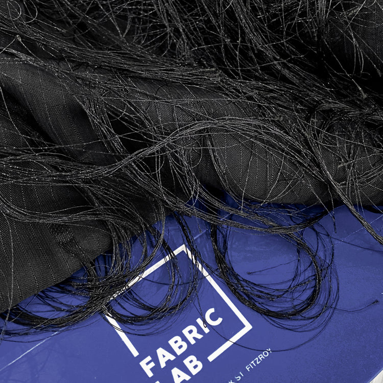 Long Tasseled Dobby Weave Chiffon - Black