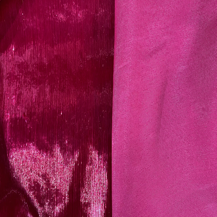 Brushed Metallic Long-pile Velvet - Deep Pink