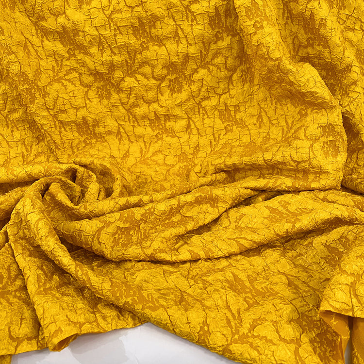 Crinkle Textured Cloqué - Warm Gold