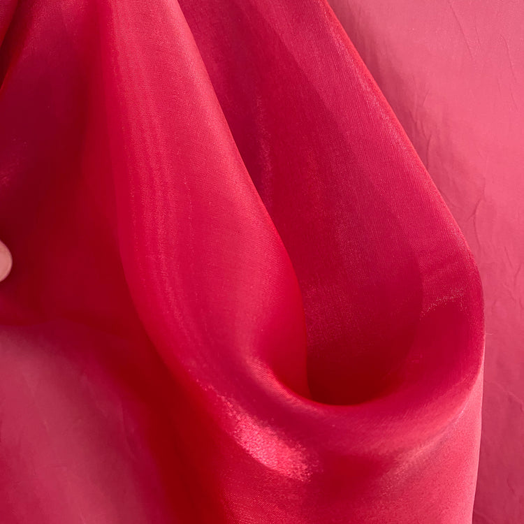 Iridescent Organza - Crimson Red