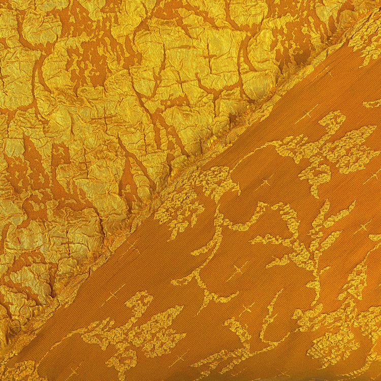 Crinkle Textured Cloqué - Warm Gold